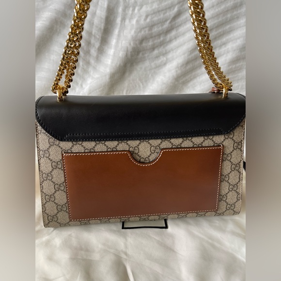 Gucci padlock shoulder bag/ GG supreme Medium brown/ black - Picture 4 of 15